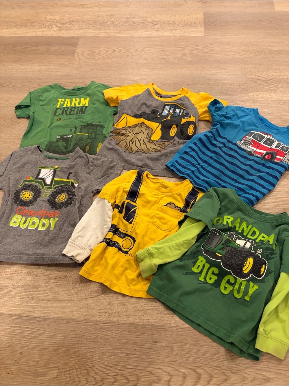 Carter's Farm & Construction Graphic Tee Pack - Green, Yellow, Blue, Gray